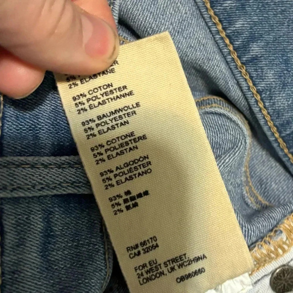 We The Free People  Frayed Skinny Crop Jeans Size 24 Distressed - Picture 7 of 11